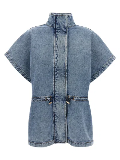 FABIANA FILIPPI LIGHT BLUE DENIM CAPE