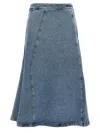 Fabiana Filippi A-line Silhouette Denim Skirt With Seam Detailing In Light Blue