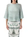 Fabiana Filippi Open Knit Short-sleeved Sweater In Green