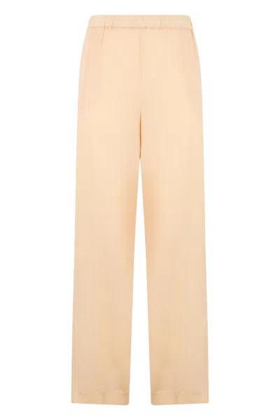Fabiana Filippi Light Neutral Trousers With Elastic Waist In Pink