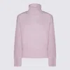 Fabiana Filippi Ribbed Turtleneck Knit Sweater Featuring Cuffs In Pink