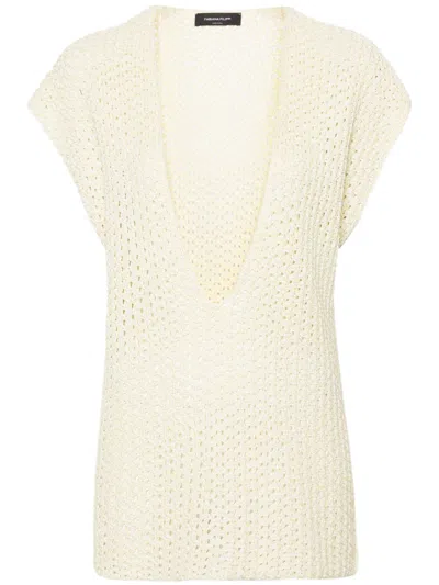 Fabiana Filippi Light Yellow Cotton Blend Top