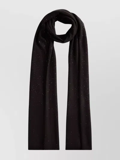 Fabiana Filippi Lightweight Long Rectangular Scarf With Sparkling Finish In Black