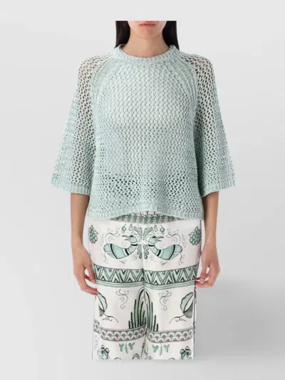 FABIANA FILIPPI LIGHTWEIGHT OPEN-KNIT ROUND NECK KNITWEAR