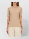 Fabiana Filippi Lightweight Short Sleeve Round Neck Top In Brown