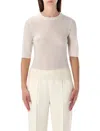 Fabiana Filippi Lightweight Short Sleeve Sweater Ivory In White