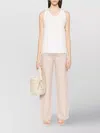 Fabiana Filippi Lightweight Wide-leg Trousers In Luxurious Fabric In Neutral