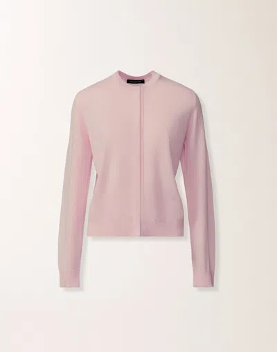 Fabiana Filippi Lilac Pink Wool And Cotton Cardigan