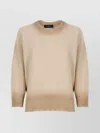 Fabiana Filippi Linen And Cotton Crewneck Sweater With Micro-paillettes In Neutral