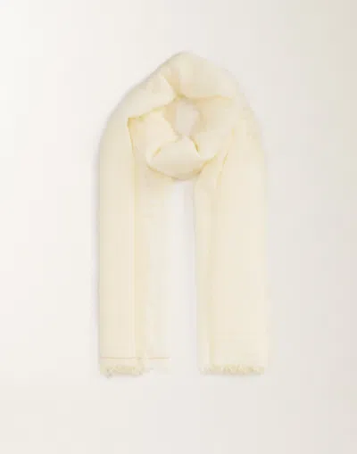 Fabiana Filippi Linen And Cotton Scarf In Butter