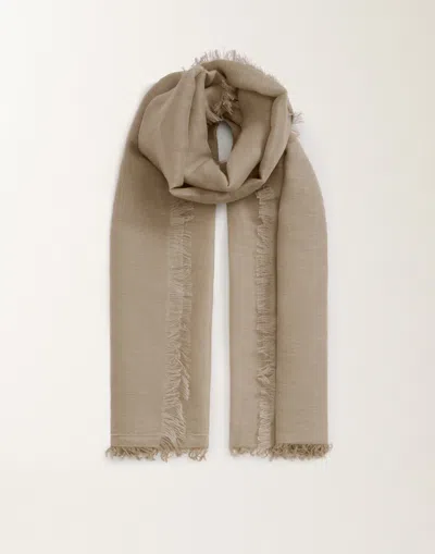 Fabiana Filippi Linen And Cotton Scarf In Clay