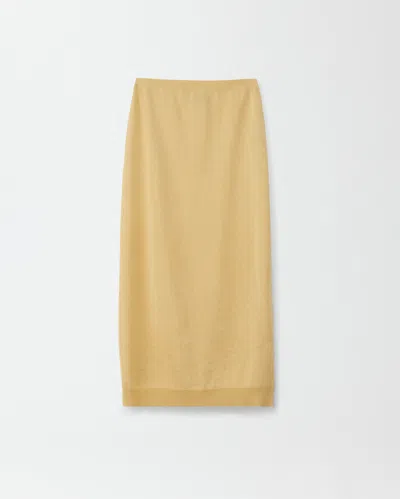 Fabiana Filippi Linen And Silk Midi Skirt In Mandarin