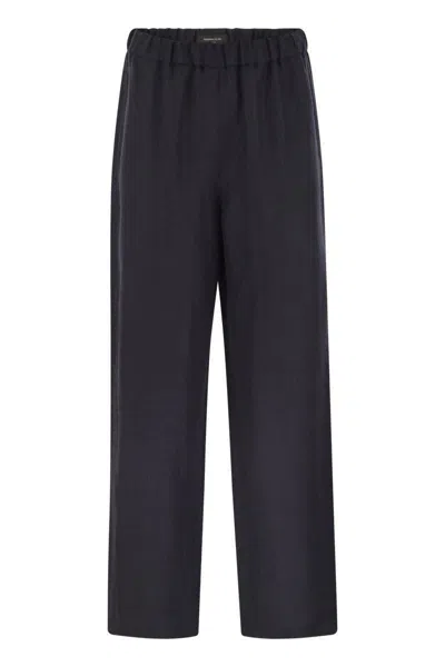 Fabiana Filippi Linen And Viscose Jogging Trousers In Blue