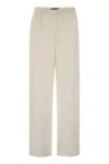 Fabiana Filippi Crepe Trousers Beaded Elastic Waistband In White