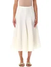 Fabiana Filippi Linen And Viscose Midi Skirt In White