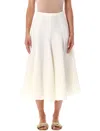 Fabiana Filippi Linen And Viscose Midi Skirt In White