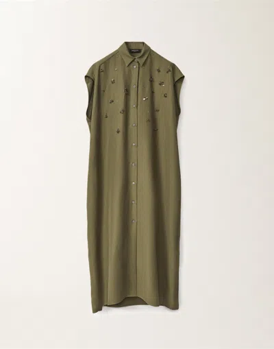 Fabiana Filippi Linen And Viscose Shirt Dress In Military
