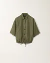 Shop Fabiana Filippi Linen And Viscose Shirt In Grass