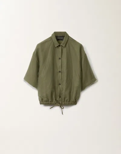 Fabiana Filippi Linen And Viscose Shirt In Grass