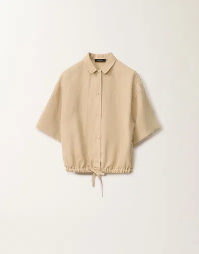Fabiana Filippi Linen And Viscose Shirt In Sand