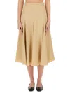Fabiana Filippi Linen And Viscose Skirt In Beige