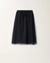 Shop Fabiana Filippi Linen And Viscose Skirt In Blue
