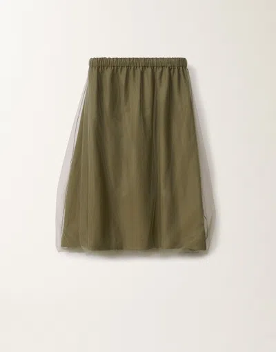 Fabiana Filippi Linen And Viscose Skirt In Green