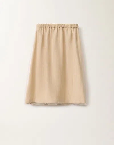 Fabiana Filippi Linen And Viscose Skirt In Sand