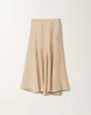 Fabiana Filippi Linen And Viscose Skirt In Sand
