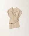 Fabiana Filippi Linen And Viscose Wrap Top In Sand