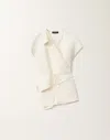 Fabiana Filippi Linen And Viscose Wrap Top In White