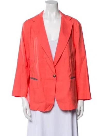 Pre-owned Fabiana Filippi Linen Blazer In Orange