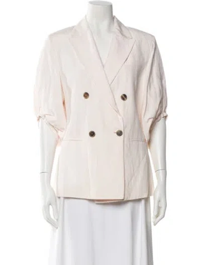 Pre-owned Fabiana Filippi Linen Blazer W/ Tags In Pink