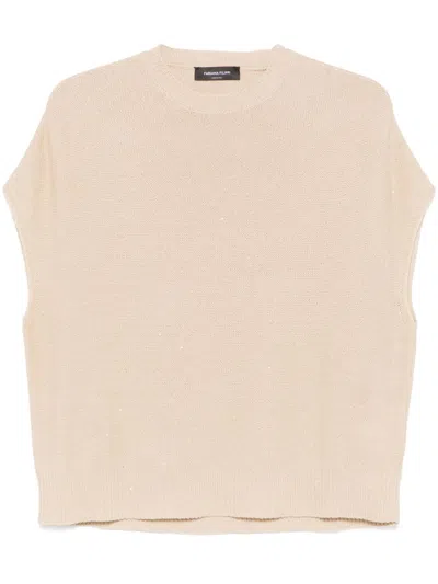 FABIANA FILIPPI FABIANA FILIPPI LINEN BLEND CREWNECK SWEATER