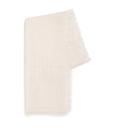 Fabiana Filippi Linen-blend Stripe Scarf In White