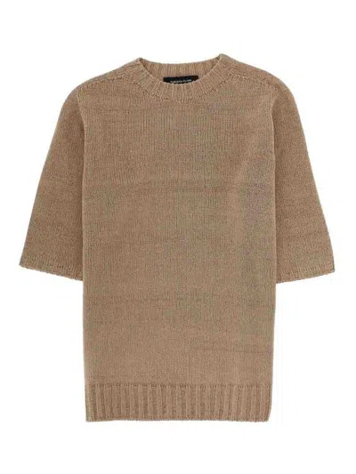Fabiana Filippi Linen Blend T-shirt In Beige