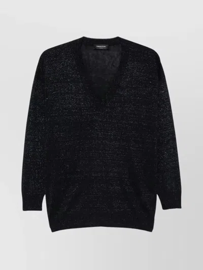 FABIANA FILIPPI LINEN BLEND V-NECKED SWEATER