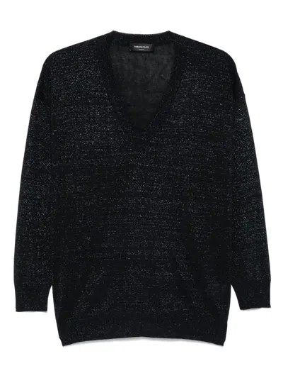 FABIANA FILIPPI FABIANA FILIPPI LINEN BLEND V NECKED SWEATER