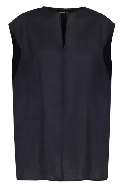 Fabiana Filippi Linen Blouse In Blue
