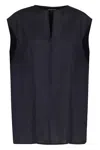 Fabiana Filippi Loose V-neck Sleeveless Top In Blue