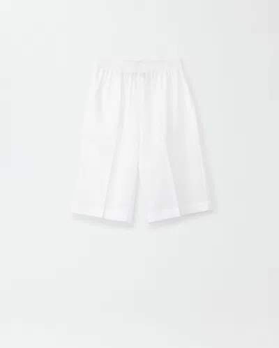 Fabiana Filippi Linen Canvas Bermuda Shorts In Optical White