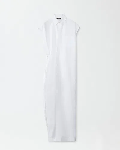 Fabiana Filippi Linen Canvas Dress In Optical White