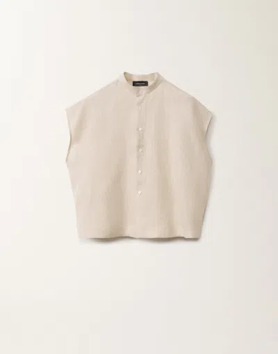 Fabiana Filippi Linen Canvas Shirt In Greige