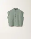 Fabiana Filippi Linen Canvas Shirt In Turquoise
