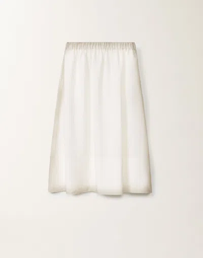 Fabiana Filippi Linen Canvas Skirt With Gradient In White
