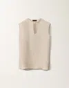 Fabiana Filippi Linen Canvas Top In Greige