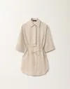 Fabiana Filippi Linen Canvas Tunic In Greige
