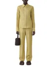 Fabiana Filippi Linen Cloth Jogging Trousers In Pistachio In White