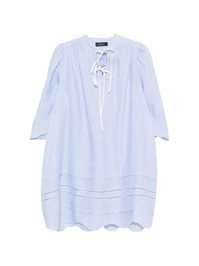 Fabiana Filippi Linen Dress In Blue