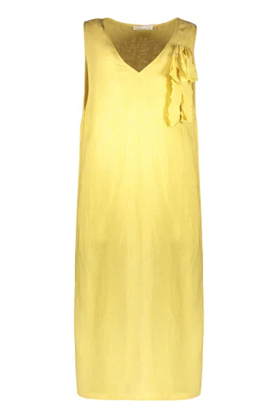 Fabiana Filippi Linen Dress In Yellow